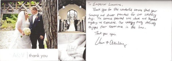 Review about wedding party bus service from Emperor Limousine