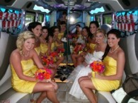 Ladies out for bachelorette party in our limo bus