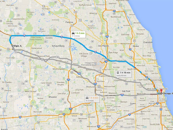 Elgin Party Bus rental area