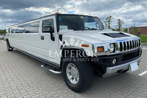 White Hummer H2 Limo for 20 Passengers